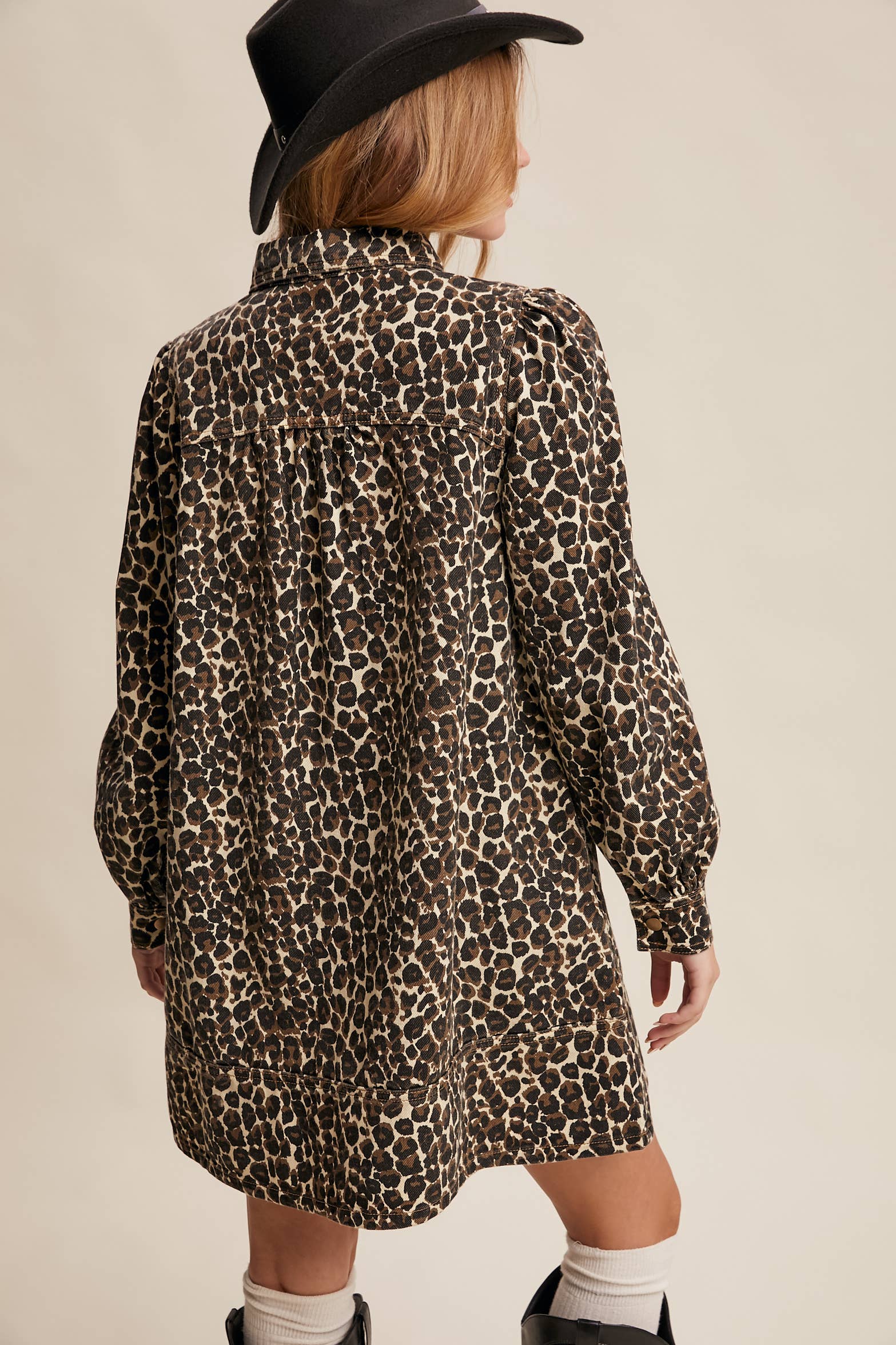 leopard denim shirt dress Listicle - Leopard Denim Shirt Dress
